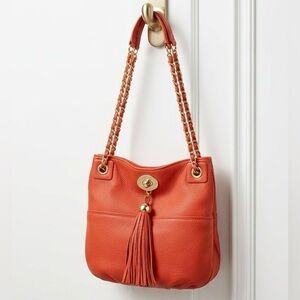 LOVE MOSCHINO Small Leather Shoulder Bag Red Chain